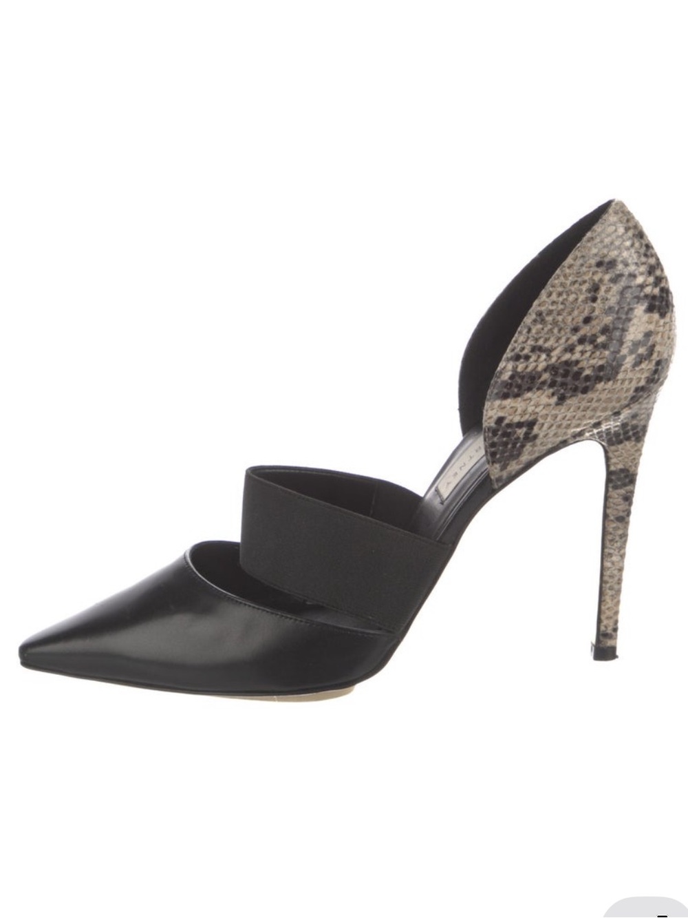 Stella McCartney Black Pump with Snake-Print Heel